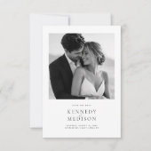 モダンなミニマリストの結婚式の事前招待状(写真付き) セーブザデート (正面)