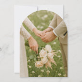 モダンなミニマリストの結婚式の写真オーバーレイ 招待状 (裏面)