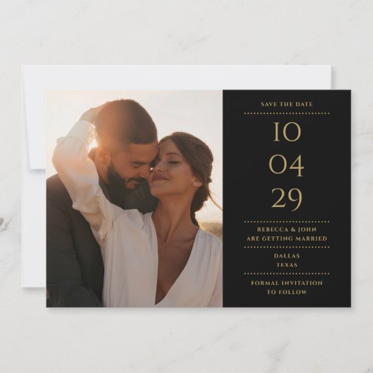 モダンなミニマリストの結婚式の写真 セーブザデート (正面)