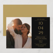 モダンなミニマリストの結婚式の写真 セーブザデート (正面/裏面)