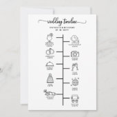 モダンなミニマリストの結婚式の進行表カード(アイコン入り) 招待状 (正面)