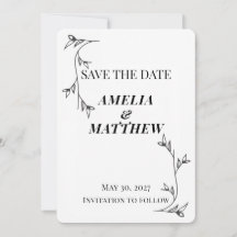 モダンなミニマリストの結婚式延期カード