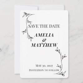 モダンなミニマリストの結婚式延期カード セーブザデート