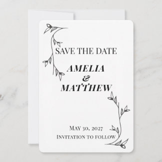 モダンなミニマリストの結婚式延期カード セーブザデート