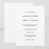 モダンなミニマリストの結婚式招待状カード 招待状 (正面/裏面)