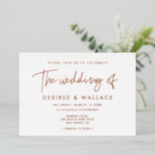 モダンなミニマリストの結婚式 箔招待状 (立ち正面)