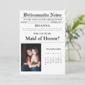 モダンなミニマリストの花嫁の提案新聞 招待状 (スタンド正面)