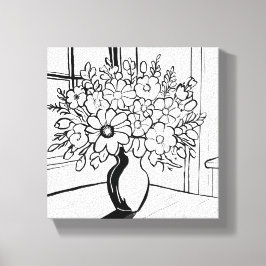 モダンなミニマリストの花瓶の花束 キャンバスプリント