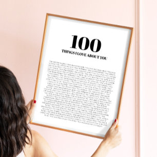 モダンなミニマリストデザインのあなたへの愛100の理由 ポスター