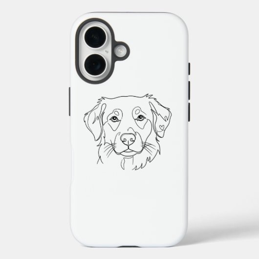 モダンなミニマリストデザインの犬iPhone 16ケース Case-Mate iPhoneケース (裏面)