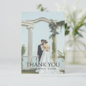 モダンなミニマリスト写真の結婚式のメモ サンキューカード (スタンド正面)