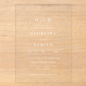 モダンなミニマリスト結婚式 アクリル招待状 (正面)