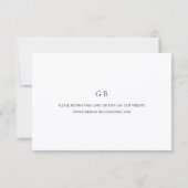 モダンなミニマリスト結婚式 出欠カード (裏面)