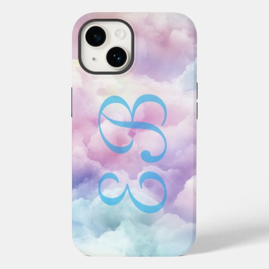 モダンなミニマリスト風モノグラム入り雲デザイン Case-Mate iPhoneケース (裏面)