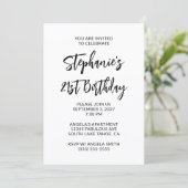 モダンなミニマリスト21歳の誕生日フォト 招待状 (スタンド正面)