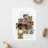 モダンなミニマリスト9枚写真の結婚式コラージュ TLW26 ノートカード (正面/裏面インサイチュ)