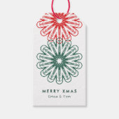 モダンなミニマリスト フラワー X'mas ギフトタグ (正面)