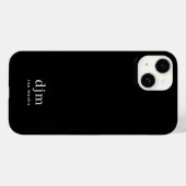 モダンなミニマリスト ブラック&ホワイト モノグラム 名前 Case-Mate iPhoneケース (裏面 (横))