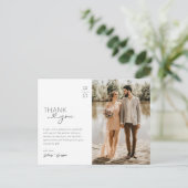 モダンなミニマリスト 結婚式の御礼 ポストカード (スタンド正面)