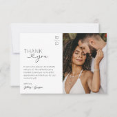 モダンなミニマリスト 結婚式 フォト 御礼 カード (正面)