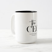 モダンなミニマリストCEO 個人名入り上司ギフト ツートーンマグカップ (正面左)