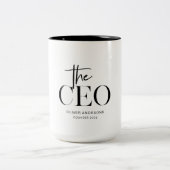 モダンなミニマリストCEO 個人名入り上司ギフト ツートーンマグカップ (中央)