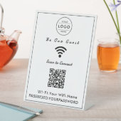 モダンなミニマリストQRコードWiFiサイン 台座サイン (インサイチュ)