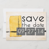 モダンなミニマリズムの黄色の灰色の保存日付 セーブザデート (正面)