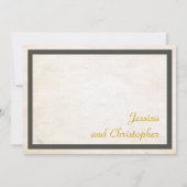 モダンなミニマリズムの黄色の灰色の保存日付 セーブザデート (裏面)