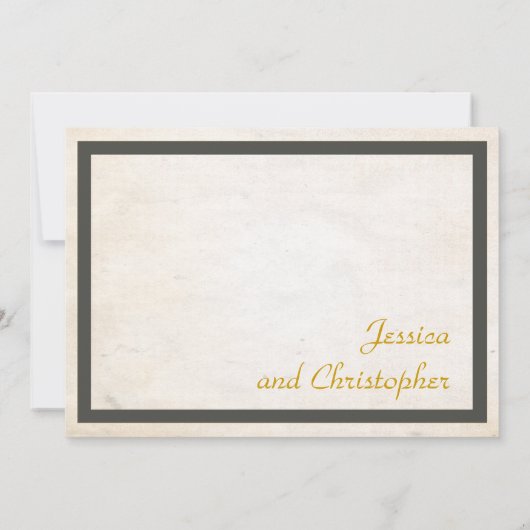 モダンなミニマリズムの黄色の灰色の保存日付 セーブザデート (裏面)