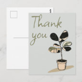 モダンなミニマリズム 手描きスケッチスタイルの植物 ポストカード (正面/裏面)