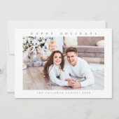 モダンなミニマルな写真のホリデーシーズン シーズンカード (正面)