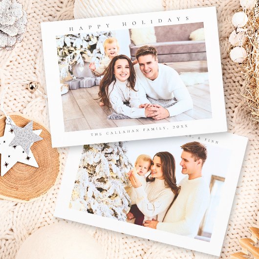 モダンなミニマルな写真のホリデーシーズン シーズンカード