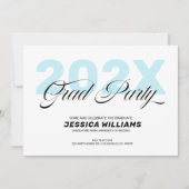モダンなミニマルな卒業パーティー 招待状 (正面)