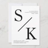 モダンなミニマルな結婚式の招待状 招待状 (正面)