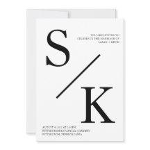 モダンなミニマルな結婚式の招待状