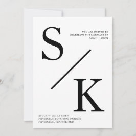 モダンなミニマルな結婚式の招待状 招待状