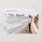 モダンなミニマルな2枚の写真で「極秘結婚」発表 (正面/裏面)