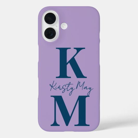 モダンなミニマルイニシャル 名前をカスタマイズ Case-Mate iPhoneケース (裏面)