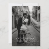 モダンなミニマルウエディングの「Save the Date」 セーブザデート (正面)