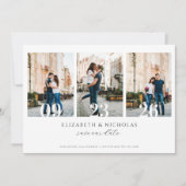 モダンなミニマルタイポグラフィー | 4枚の写真で作成するSave the Date セーブザデート (正面)