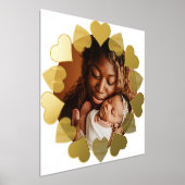 モダンなミニマルハート写真カスタム 箔ポスター (レイダウン)