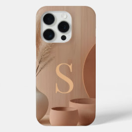 モダンなミニマルモノグラムのS スマートフォンケース iPhone 15 PROケース