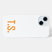 モダンなミニマルモノグラムイニシャル オレンジ Case-Mate iPhoneケース (裏面 (横))
