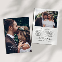 モダンなミニマル手書きスクリプト 2枚の写真の結婚式