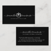 モダンなミニマル黒線アートろうそく 名刺 (正面/裏面)