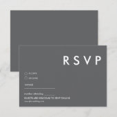 モダンなミニマル ウェディング RSVP カード (正面/裏面)