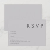 モダンなミニマル ウェディング RSVP カード (正面/裏面)