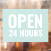 モダンなミントグリーンの「24時間営業」看板 ウィンドウサイン (シート2)