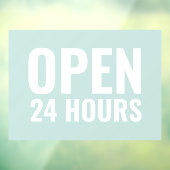 モダンなミントグリーンの「24時間営業」看板 ウィンドウサイン (シート3)